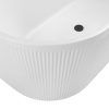 Nova 1500mm Right Corner Fluted Matt White Freestanding Bath
