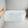 Nova 800 Left Nova 1500mm Left Corner Fluted Matt White Freestanding Bath