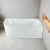 Nova 1500mm Right Corner Fluted Matt White Freestanding Bath