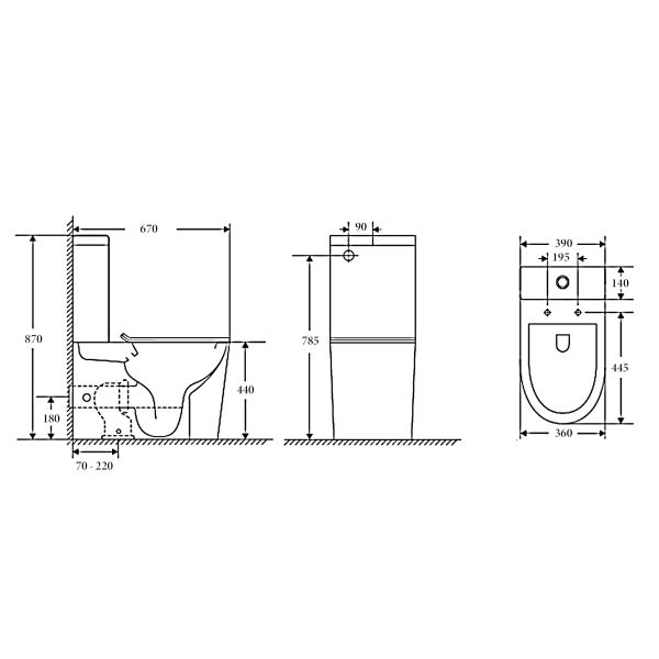 BM25 Tornado Rimless Flush Toilet Suite