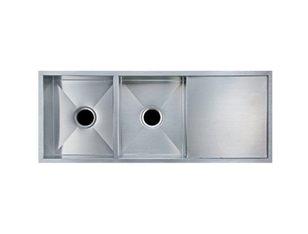 TS Chrome Double Drop in/Undermount Sink 1160X460X230mm