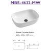 mbs4632specs MBS4632MW Matte White Ceramic Basin 455x325x135mm