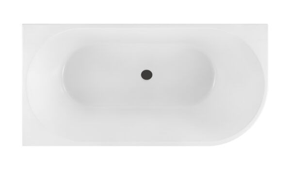 Nova 1500mm Left Corner Fluted Matt White Freestanding Bath