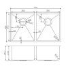 ts770450215-6 TS Chrome Double Drop in/Undermount Sink 770x450x215mm