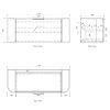 1200 spec 2 OTBOW-WH Plywood Curve Fluted Wall Hung Vanity - 1200mm