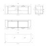 1500 4 spec OTBOW-WH Plywood Curve Fluted Wall Hung Vanity - 1500mm