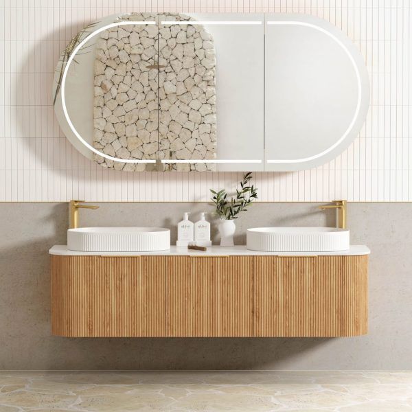 OTBOW-WH Plywood Curve Fluted Wall Hung Vanity - 1800mm
