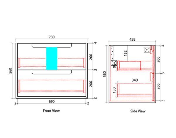 AUWH50 Plywood Wall Hung Vanity - 750mm