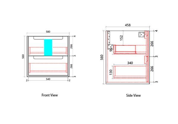 AUWH51 Plywood Wall Hung Vanity - 600mm