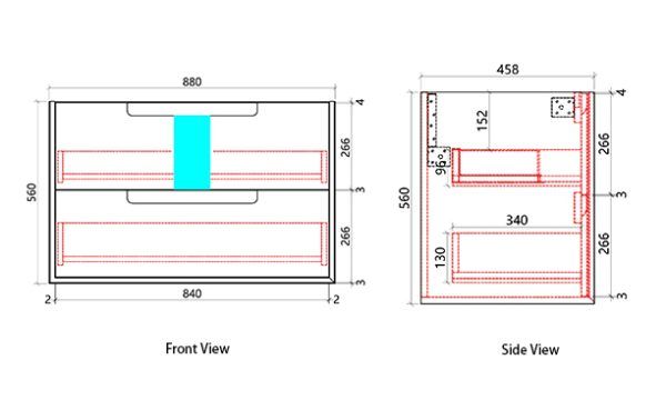 AUWH51 Plywood Wall Hung Vanity - 900mm