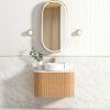750 1 OTBOW-WH Plywood Curve Fluted Wall Hung Vanity - 750mm