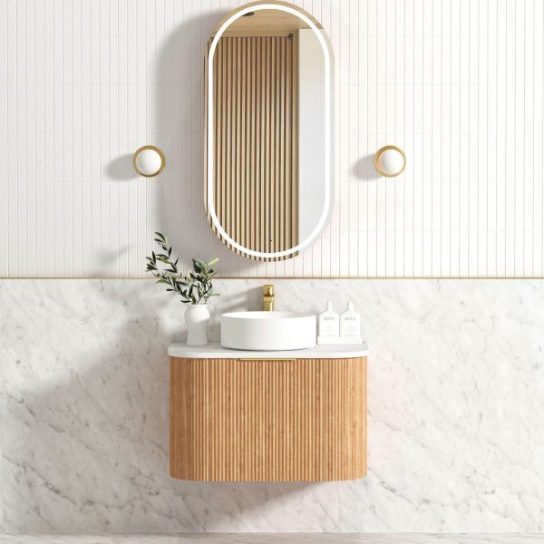 OTBOW-WH Plywood Curve Fluted Wall Hung Vanity - 750mm