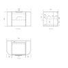 750 1 spe OTBOW-WH Plywood Curve Fluted Wall Hung Vanity - 750mm