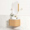 750 4 OTBOW-WH Plywood Curve Fluted Wall Hung Vanity - 750mm