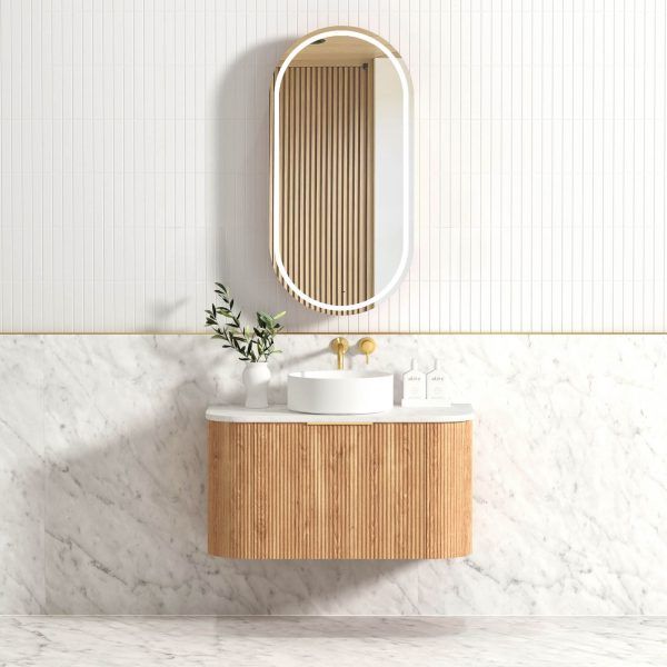 OTBOW-WH Plywood Curve Fluted Wall Hung Vanity - 900mm