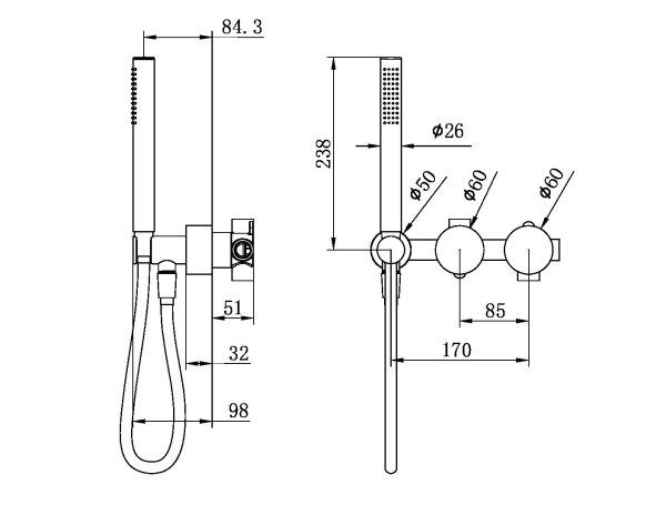 Progressive Shower System Separate Plate - Multi Colour