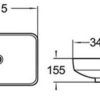 PI5134-LINE CE Insert Basin 515x340x155mm - Matt White
