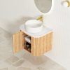 oti curve 600 2 OTBOW-WH Plywood Curve Fluted Wall Hung Vanity - 600mm