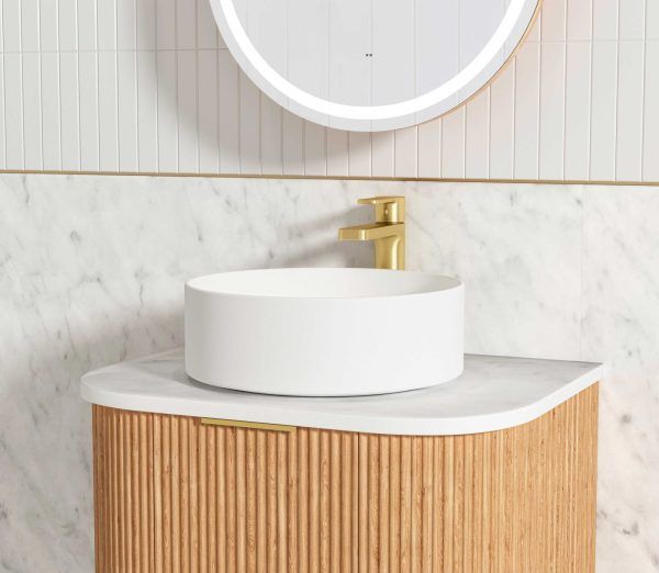 OTBOW-WH Plywood Curve Fluted Wall Hung Vanity - 600mm