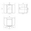 oti curve 600 spec OTBOW-WH Plywood Curve Fluted Wall Hung Vanity - 600mm
