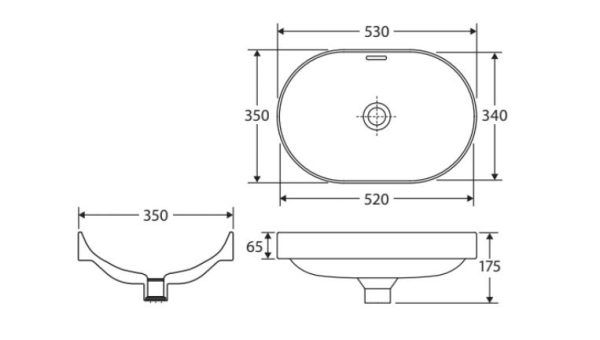 FZ530 Insert Basin 530x340x175mm - Gloss White