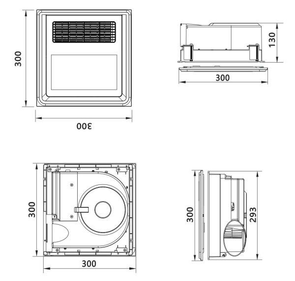 ZM01 Bathroom 3-in-1 Ventilation Fan, LED Light & Heater