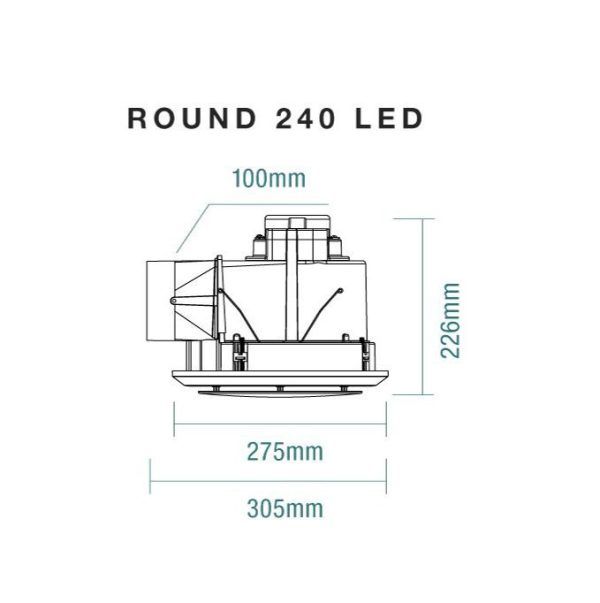 MXFL20 Round Bathroom Exhaust Fan with LED Light