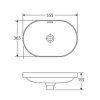 mb5536 spec CE-MB5536-GW Oval Insert Basin 555x365x155mm
