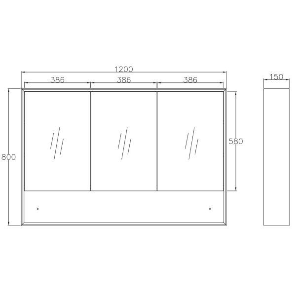 OT Wooden Shaving Cabinet 1200mm