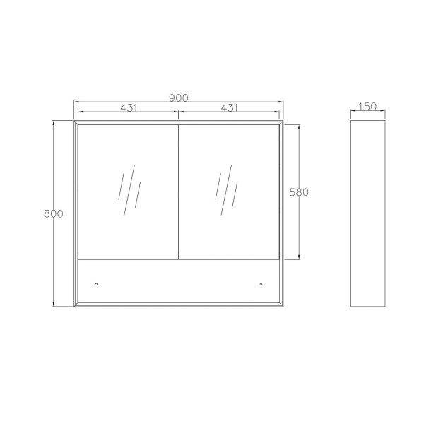 OT Wooden Shaving Cabinet 600/750/900mm