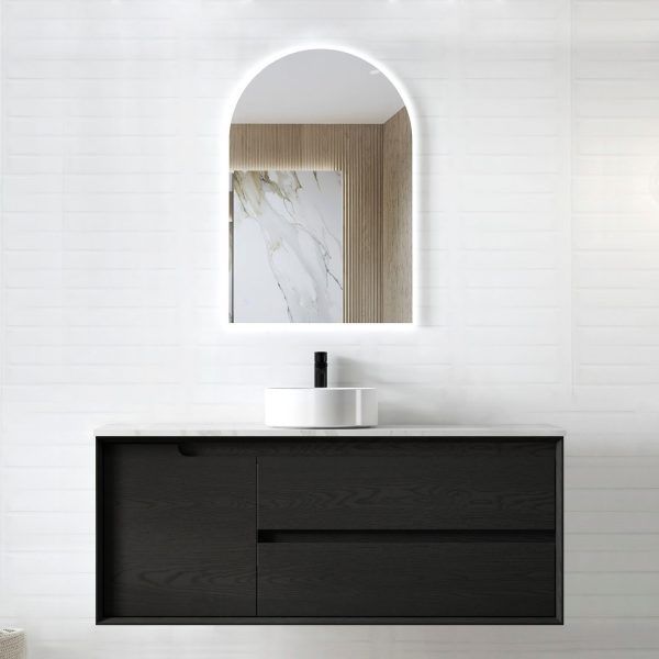 OTBY-WH Plywood Black Oak Wall Hung Vanity - 1200mm Single