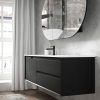 oti blk 120 4(1) OTBY-WH Plywood Black Oak Wall Hung Vanity - 1200mm Single
