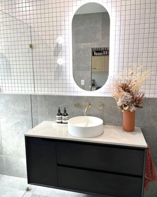 OTBY-WH Plywood Black Oak Wall Hung Vanity - 1200mm Single
