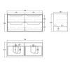 oti blk 1200d 2(1) OTBY-WH Plywood Black Oak Wall Hung Vanity - 1200mm Double