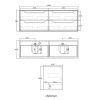 oti blk 1500d OTBY-WH Plywood Black Oak Wall Hung Vanity - 1500mm Double