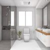 3d rendering minimal wood and stone white bathroom MBHPM Bathroom Mini 3-in-1 Fan Heater, Light and Exhaust