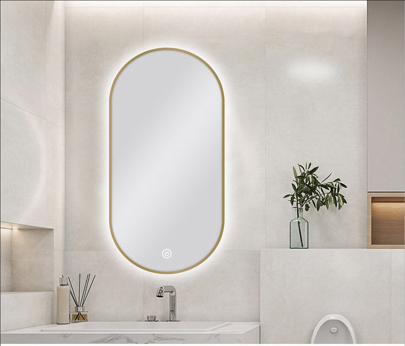 TS Framed Oval LED Mirror 450x900mm – 4 Colours
