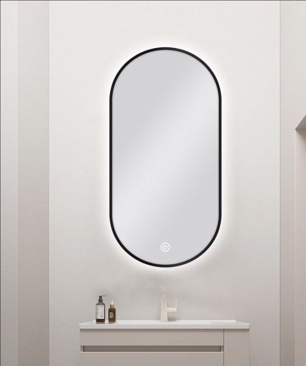 TS Framed Oval LED Mirror 450x900mm - 4 Colours