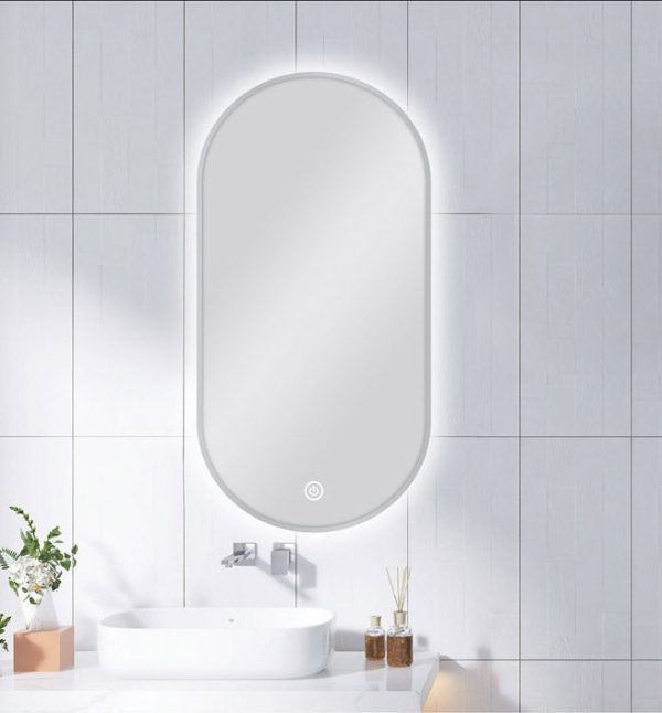 TS Framed Oval LED Mirror 450x900mm - 4 Colours