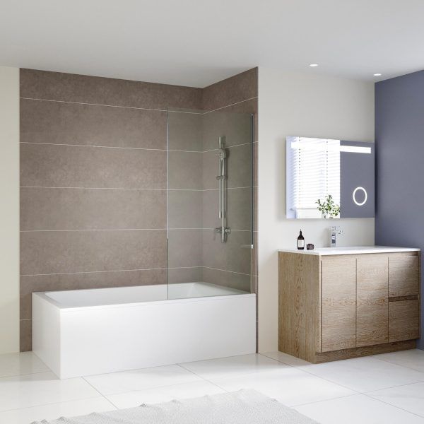 SS11 - Fixed Over Bath Chrome Shower Screen - 800mm