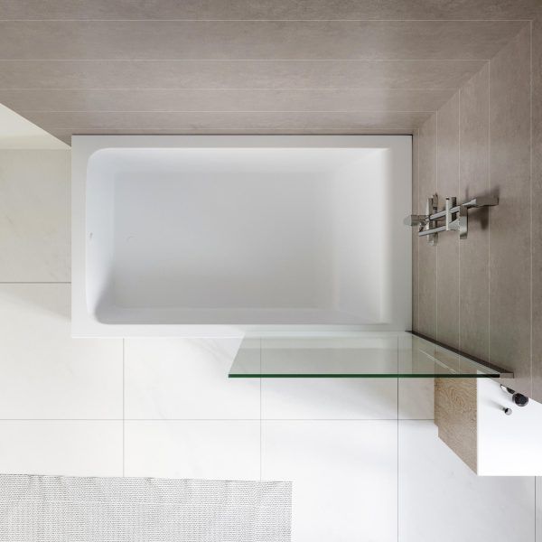 SS11 - Fixed Over Bath Chrome Shower Screen - 800mm