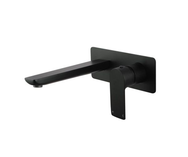 TS1582BK Black Bath/Basin Wall Mixer with Spout Combination