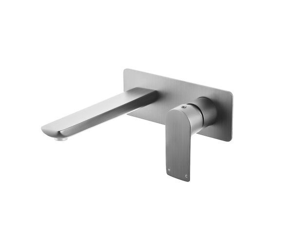 TS1582BN Brushed Nickel Bath/Basin Wall Mixer with Spout Combination