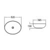 5239MW-1-1 Mecca-5239-MW Matte White Ceramic Basin 520x395x130mm