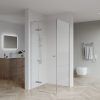 BN SS08/17 - 10mm Brushed Nickel Frameless Shower Screen with Wall Channels with Seals Included - 950x950mm (Suit on 1000x1000 Base)