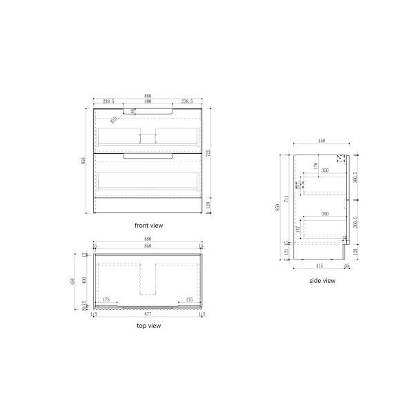 AU56-900 Wooden Freestanding Vanity - 900×460mm