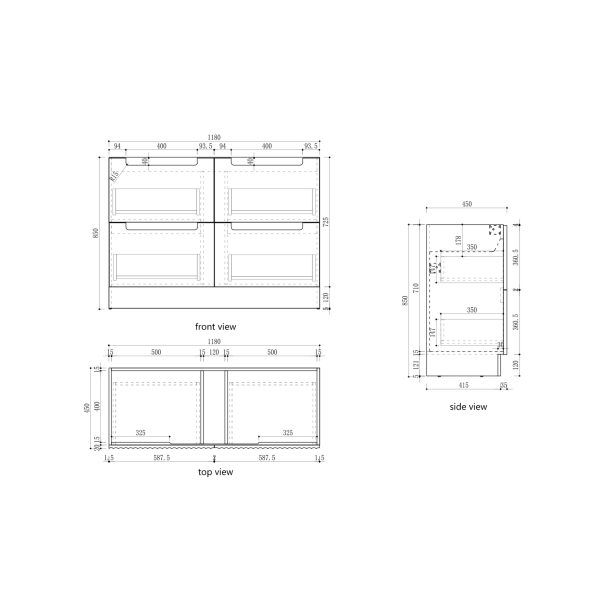 AU56-1200 Wooden Freestanding Vanity - 1200×460mm