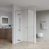 CH SS08/17 - 10mm Chrome Frameless Shower Screen with Wall Channels with Seals Included - 1200x900mm