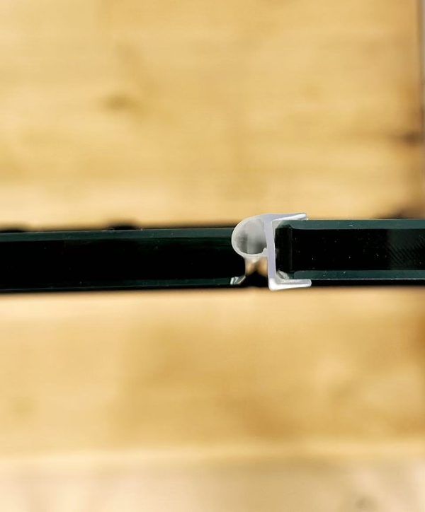 SS08/17 - 10mm Black Frameless Shower Screen with Wall Channels with Seals Included - 950x950mm (Suit on 1000x1000 Base)