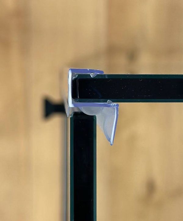 SS08/17 - 10mm Black Frameless Shower Screen with Wall Channels with Seals Included - 950x950mm (Suit on 1000x1000 Base)